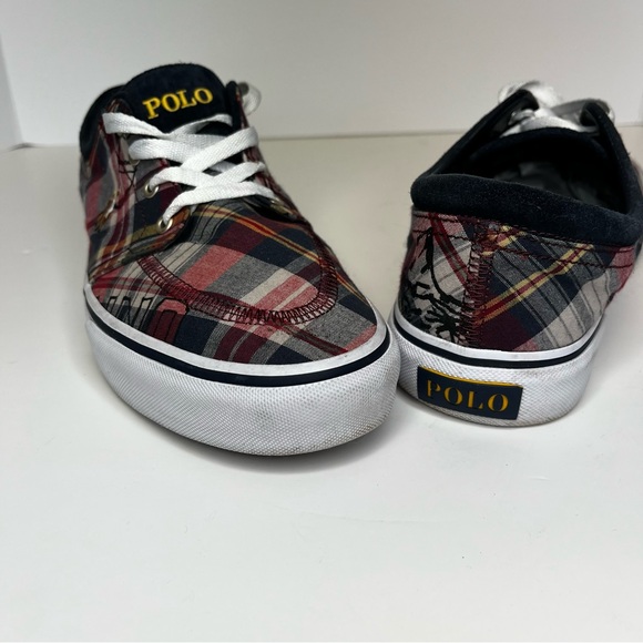 Polo Ralph Lauren Men's Faxon X Plaid Canvas Sneakers Men’s Size 10 - Picture 1 of 8